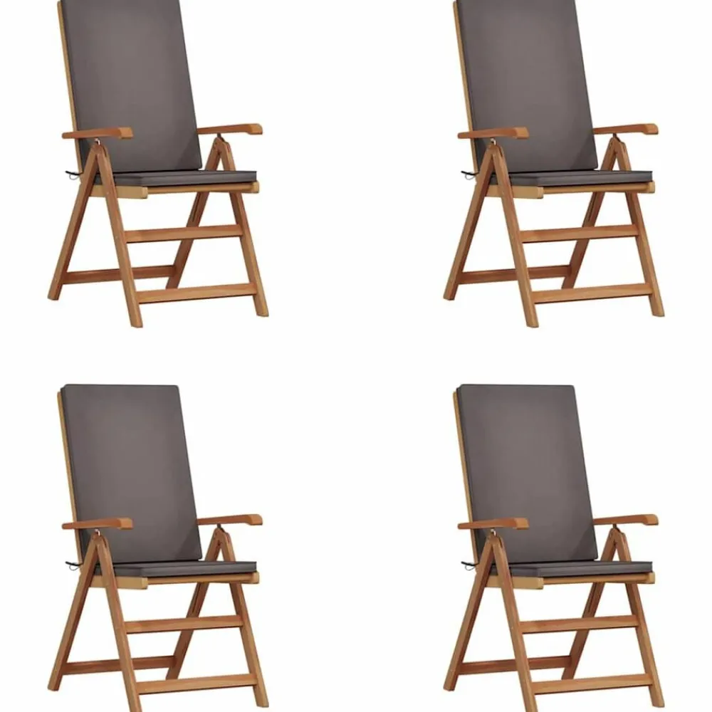 Tuinmeubelen*vidaXL Tuinstoel 4 pcs Bruin en 57 x 71.5 x 104 cm Grijs