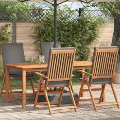 Tuinmeubelen*vidaXL Tuinstoel 4 pcs Bruin en 57 x 71.5 x 104 cm Grijs
