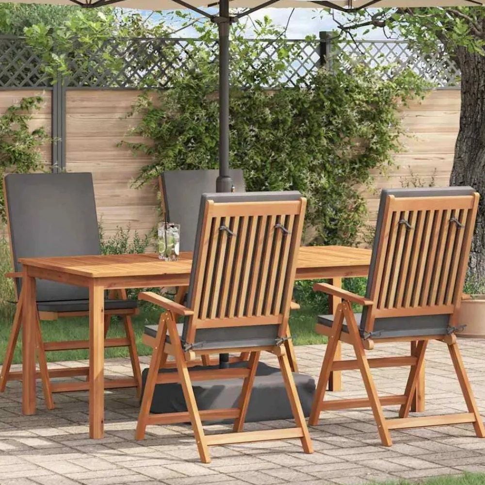 Tuinmeubelen*vidaXL Tuinstoel 4 pcs Bruin en 57 x 71.5 x 104 cm Grijs