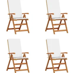 Tuinmeubelen*vidaXL Tuinstoel 4 pcs Bruin en wit 57 x 71.5 x 104 cm Crème