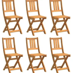 Tuinstoel 6 pcs Olie naturel 40 x 42 x 85 cm Massief Acaciahout>vidaXL New