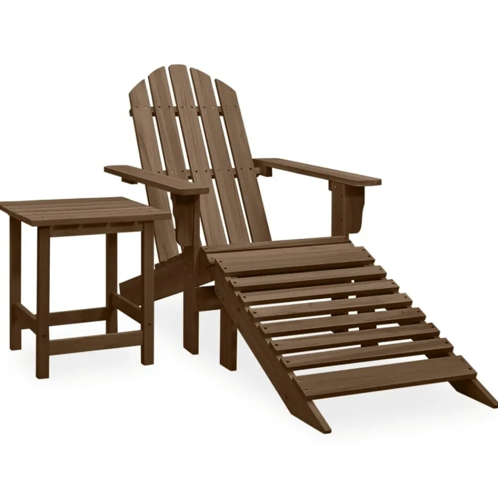 Tuinmeubelen*vidaXL Tuinstoel Adirondack voetenbank tafel massief vurenhout Bruin