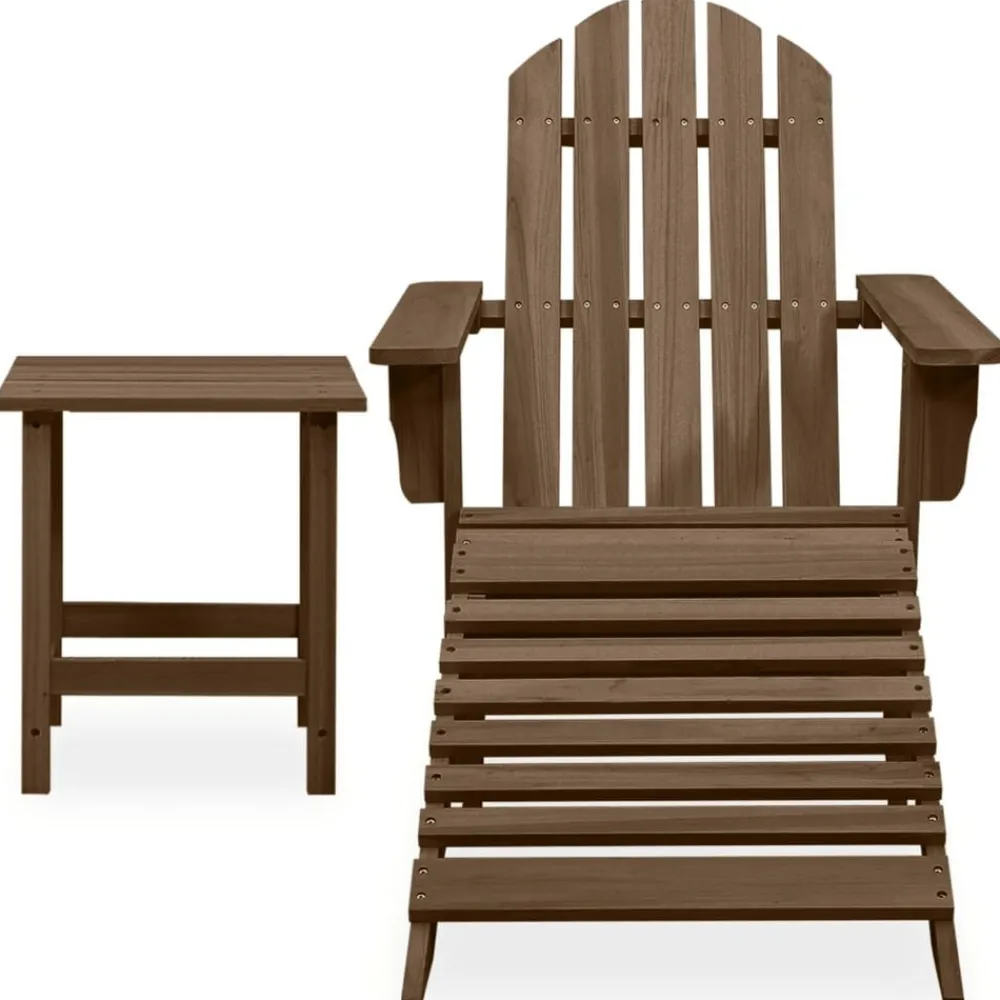 Tuinmeubelen*vidaXL Tuinstoel Adirondack voetenbank tafel massief vurenhout Bruin