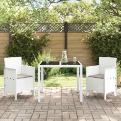 Tuinmeubelen*vidaXL Tuinstoel met kussen 2 pcs Wit 53 x 49 x 85 cm Polypropyleen