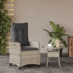 Tuinstoel verstelbaar met kussens poly rattan><noscript><img width=