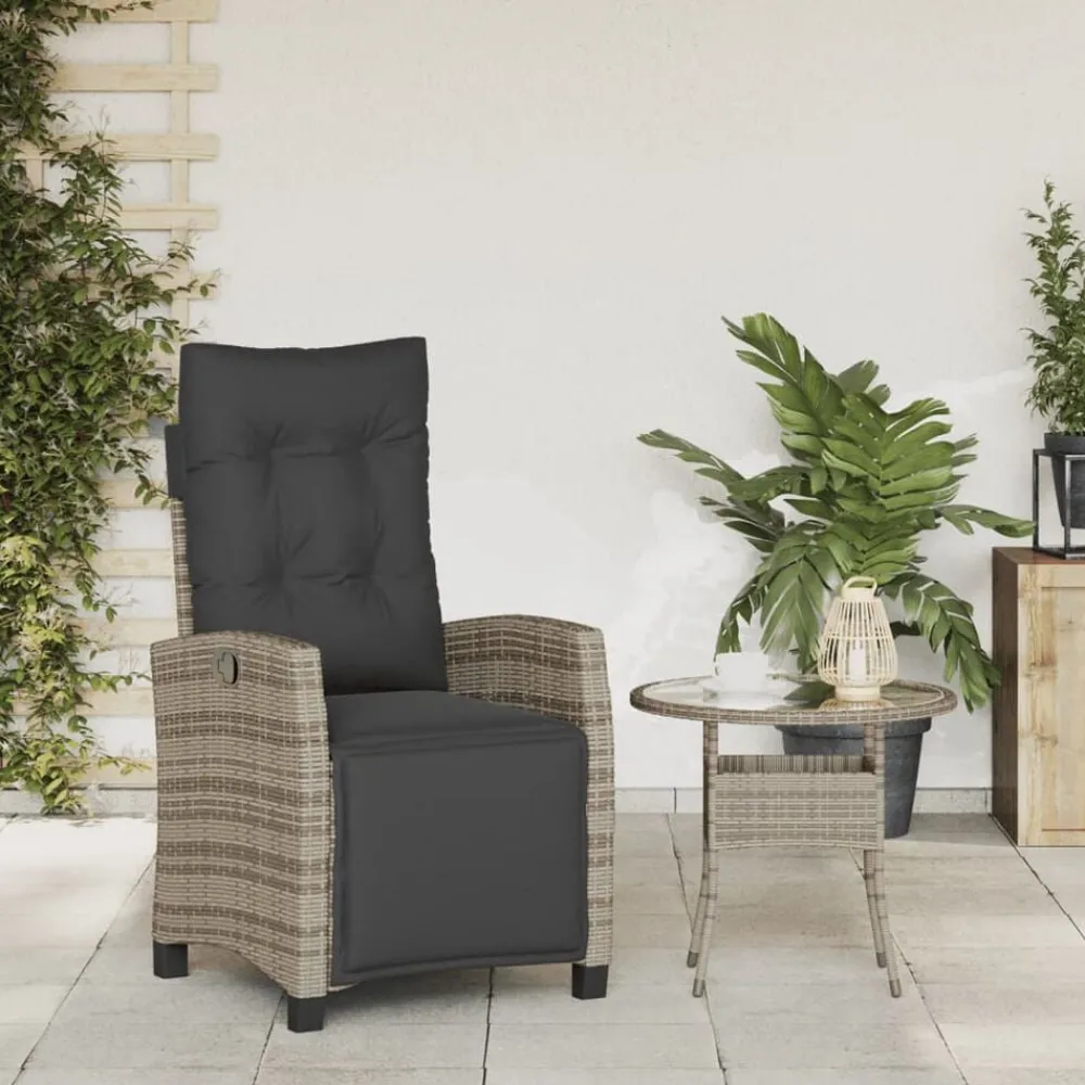 Tuinstoel verstelbaar met voetensteun poly rattan>vidaXL Sale