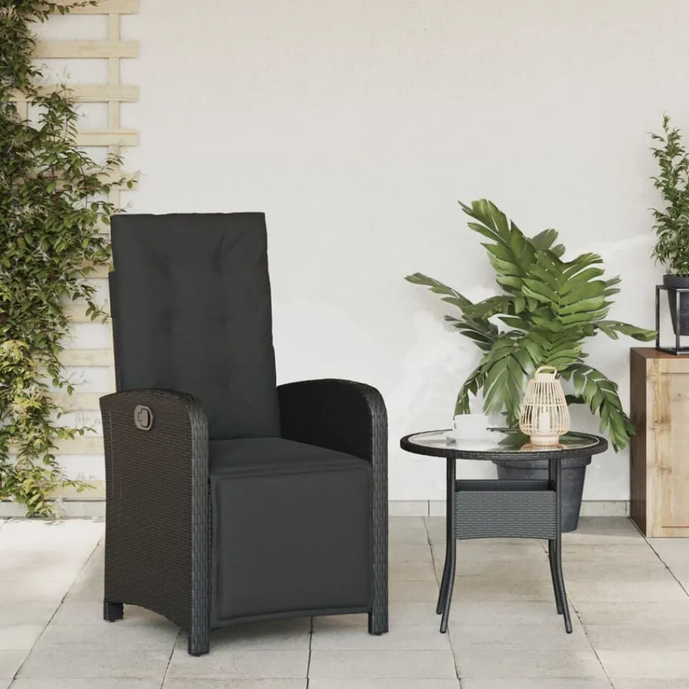 Tuinstoel verstelbaar met voetensteun poly rattan>vidaXL Outlet