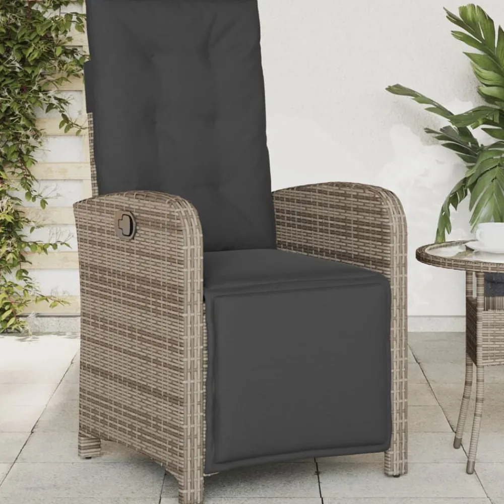 Tuinstoel verstelbaar met voetensteun poly rattan>vidaXL Discount