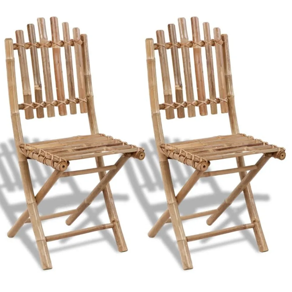 Tuinstoelen 2 st inklapbaar bamboe>vidaXL Outlet