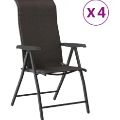 Tuinstoelen 4 st inklapbaar poly rattan e koffiekleur>vidaXL Sale