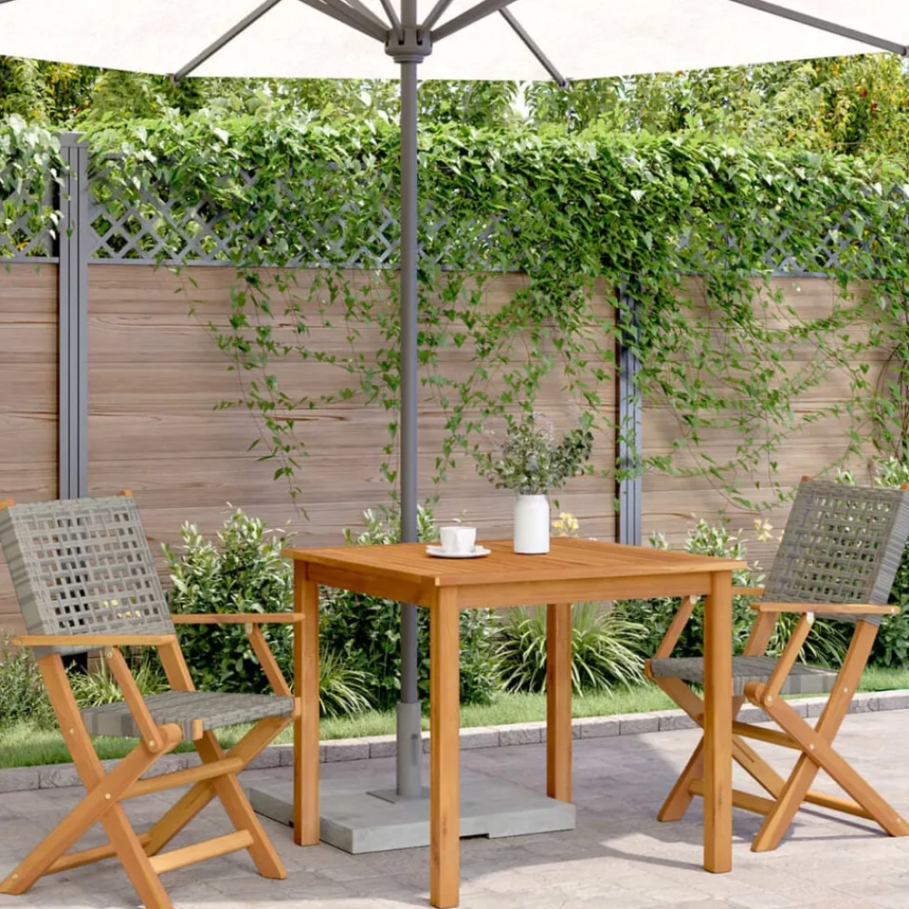 Tuinstoelen 2 st massief acaciahout en poly rattan>vidaXL Outlet