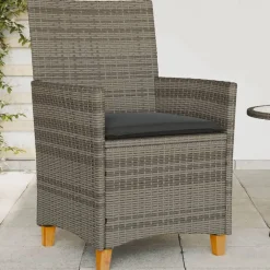 Tuinstoelen 2 st met kussens poly rattan en massief hout>vidaXL New