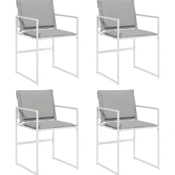Tuinstoelen 4 st met kussens staal en textileen>vidaXL New