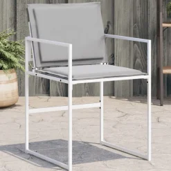 Tuinstoelen 4 st met kussens staal en textileen>vidaXL New