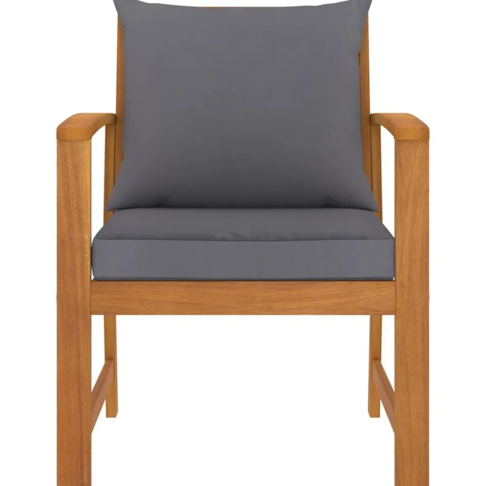 Tuinstoelen 2 st met donker kussen massief acaciahout>vidaXL Sale