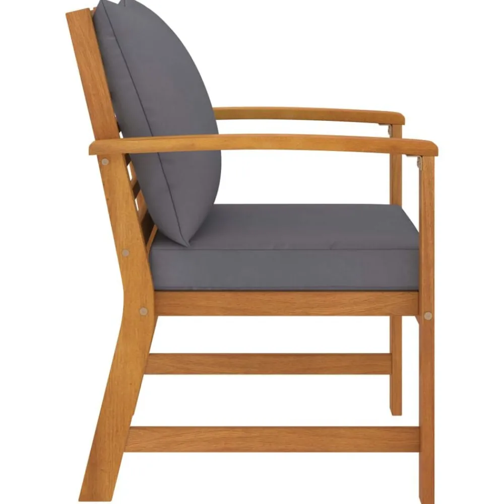 Tuinstoelen 2 st met donker kussen massief acaciahout>vidaXL Sale