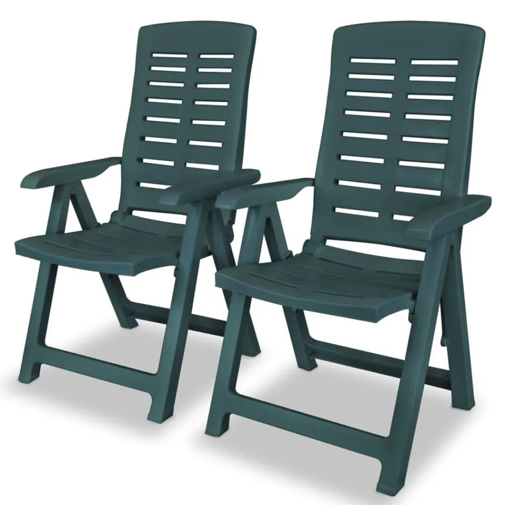 Tuinmeubelen*vidaXL Tuinstoelen 2 st verstelbaar kunststof Groen