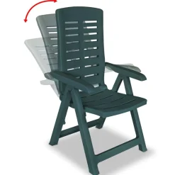 Tuinmeubelen*vidaXL Tuinstoelen 2 st verstelbaar kunststof Groen