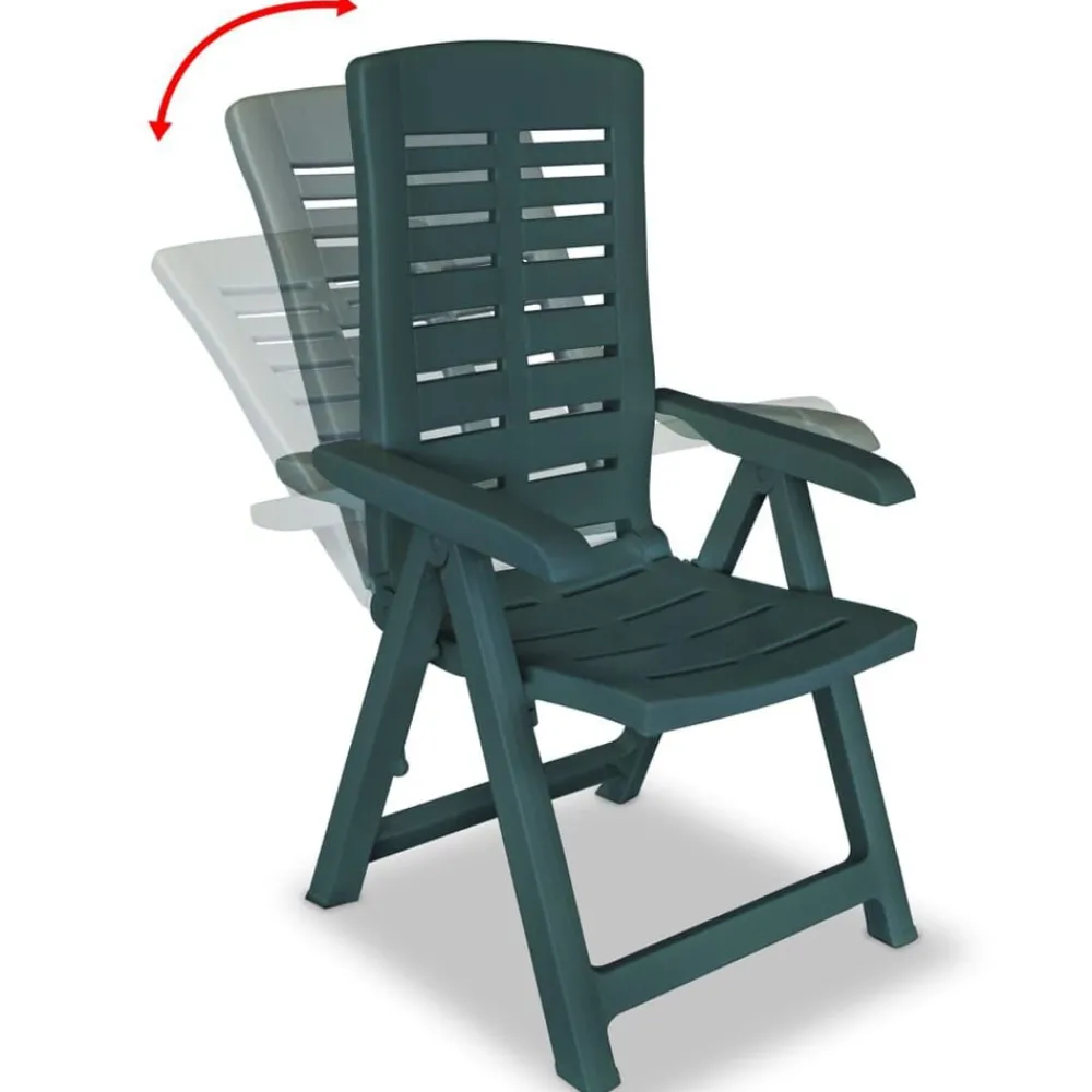 Tuinmeubelen*vidaXL Tuinstoelen 2 st verstelbaar kunststof Groen