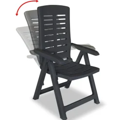 Tuinmeubelen*vidaXL Tuinstoelen 2 st verstelbaar kunststof kleurig Antraciet
