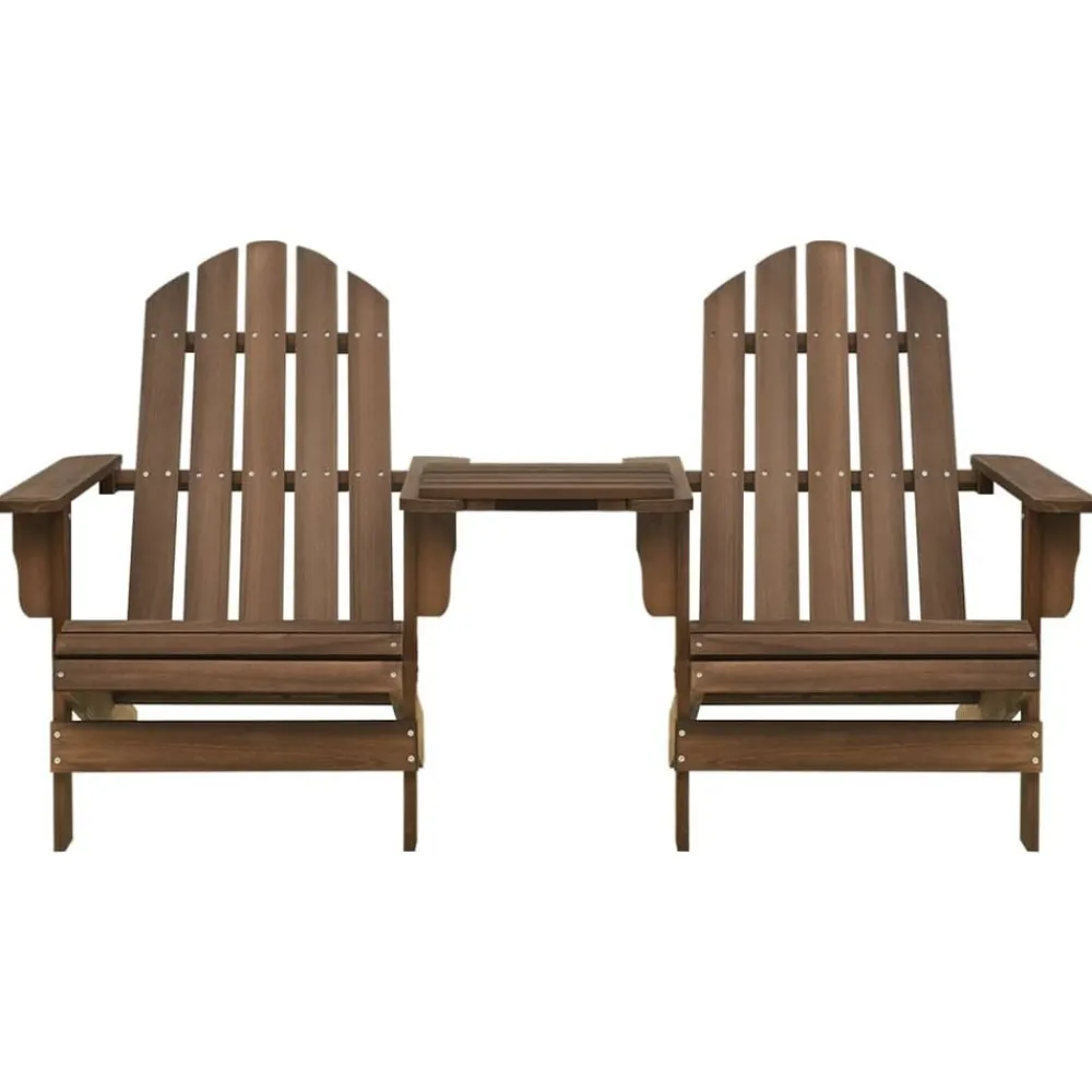 Tuinmeubelen*vidaXL Tuinstoelen Adirondack met tafeltje massief vurenhout Bruin