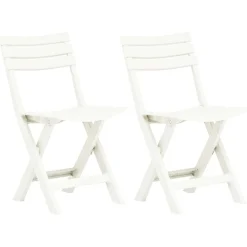 Tuinmeubelen*vidaXL Tuinstoelen inklapbaar 2 st kunststof Wit