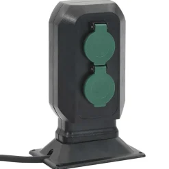 Energie- & Elektriciteitsbenodigdheden*vidaXL Tuinstopcontact en grondpin 2-wegs 15,5x11x24 cm zwart en groen