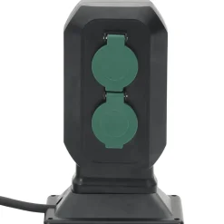 Energie- & Elektriciteitsbenodigdheden*vidaXL Tuinstopcontact en grondpin 2-wegs 15,5x11x24 cm zwart en groen