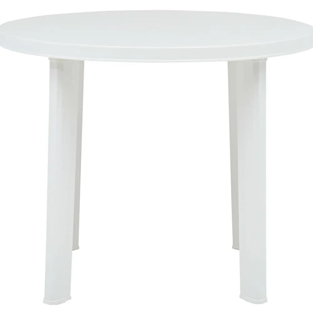 Tuinmeubelen*vidaXL Tuintafel 89 cm kunststof Wit