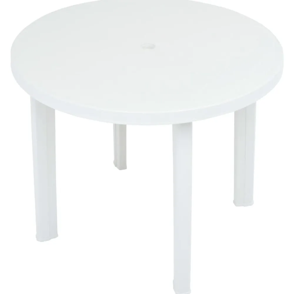 Tuinmeubelen*vidaXL Tuintafel 89 cm kunststof Wit