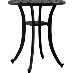 Tuinmeubelen*vidaXL Tuintafel Ø 48x53 cm gietaluminium Zwart