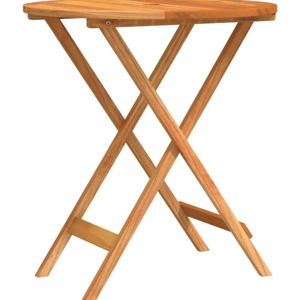 Tuinmeubelen*vidaXL Tuintafel inklapbaar Ø60x75 cm massief eucalyptushout