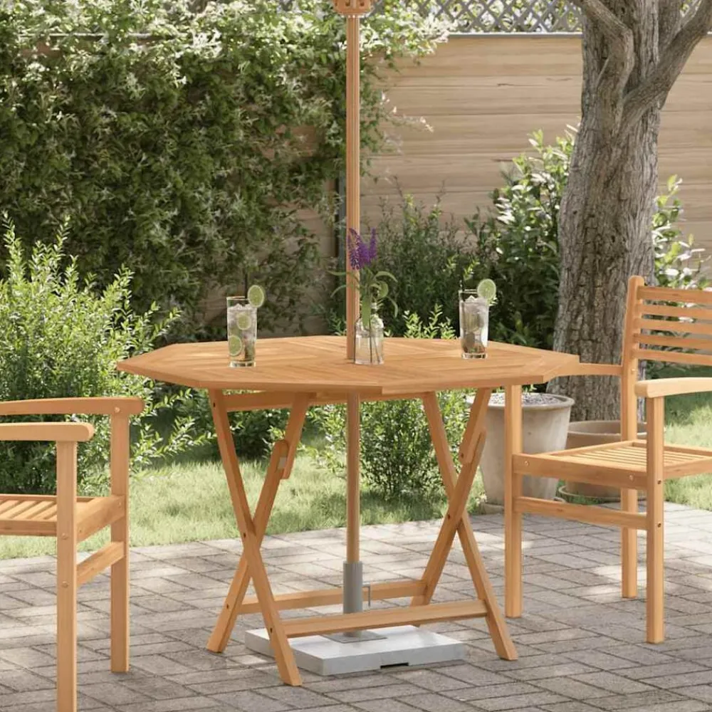 Tuinmeubelen*vidaXL Tuintafel inklapbaar 110x110x75 cm massief teakhout