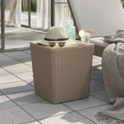 Tuintafel met afneembaar deksel polypropeen lichtbruin>vidaXL Sale
