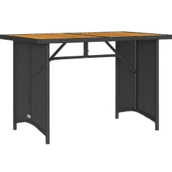 Tuintafel met houten blad 110x68x70 cm poly rattan>vidaXL Discount