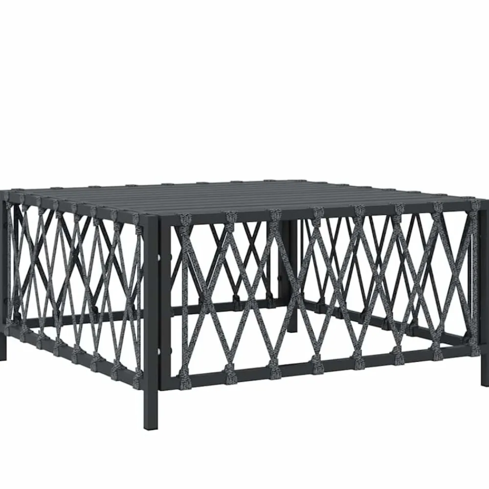 Tuinmeubelen*vidaXL Tuintafel 70x70x34 cm geweven stof kleurig Antraciet