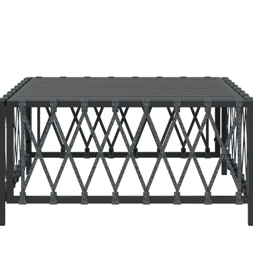 Tuinmeubelen*vidaXL Tuintafel 70x70x34 cm geweven stof kleurig Antraciet