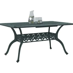 Tuinmeubelen*vidaXL Tuintafel 150x90x72 cm gietaluminium Groen
