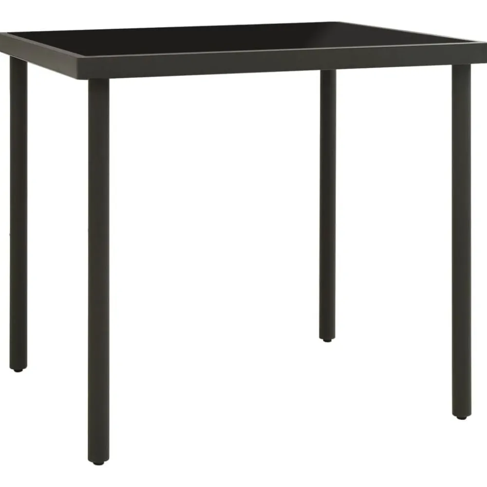 Tuinmeubelen*vidaXL Tuintafel 80x80x72 cm glas en staal kleurig Antraciet