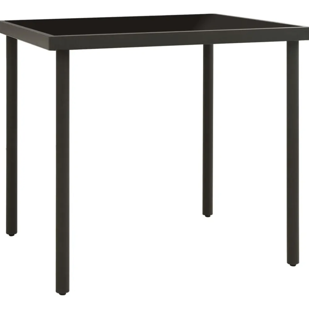 Tuinmeubelen*vidaXL Tuintafel 80x80x72 cm glas en staal kleurig Antraciet