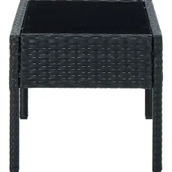 Tuinmeubelen*vidaXL Tuintafel 75x40x37 cm poly rattan Zwart