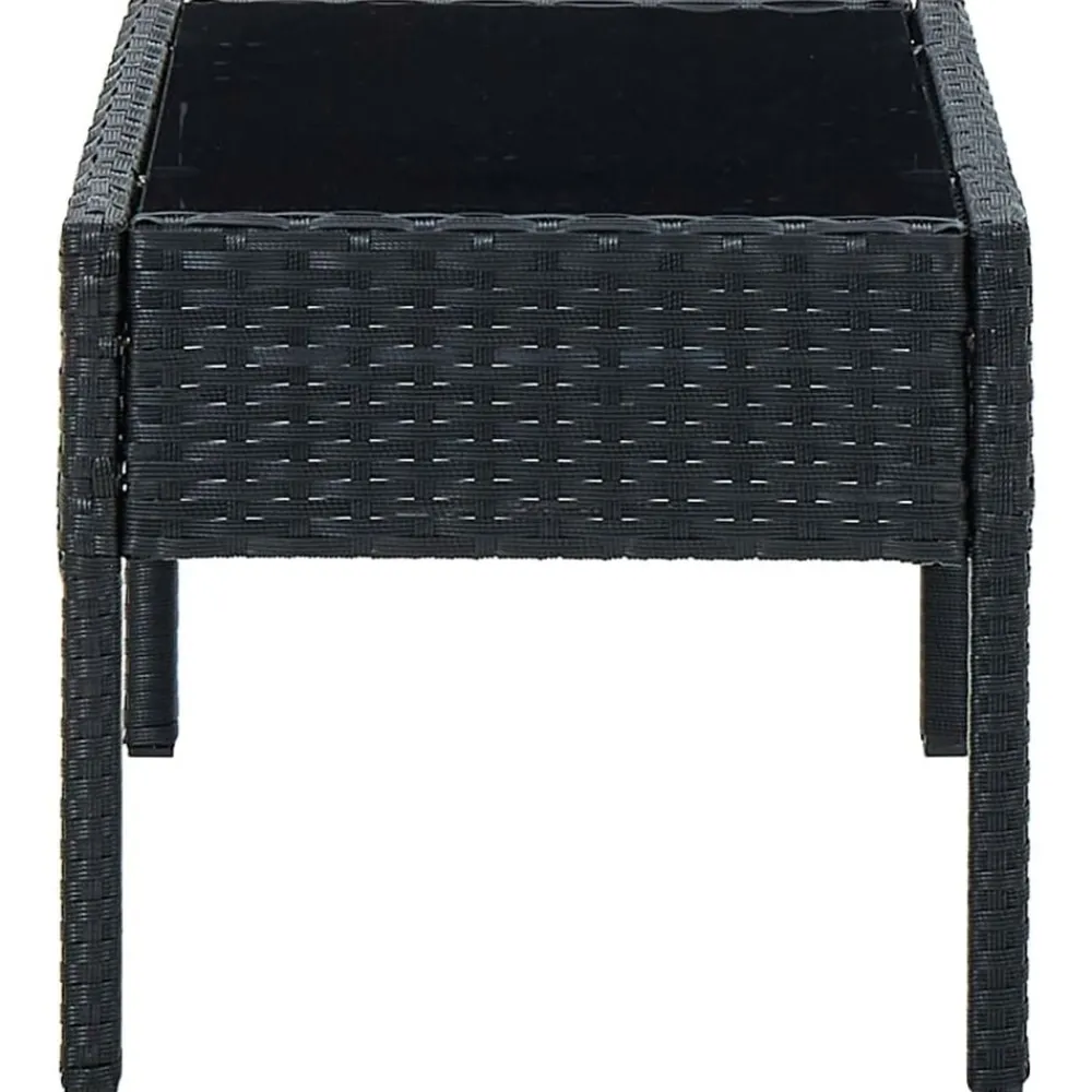 Tuinmeubelen*vidaXL Tuintafel 75x40x37 cm poly rattan Zwart