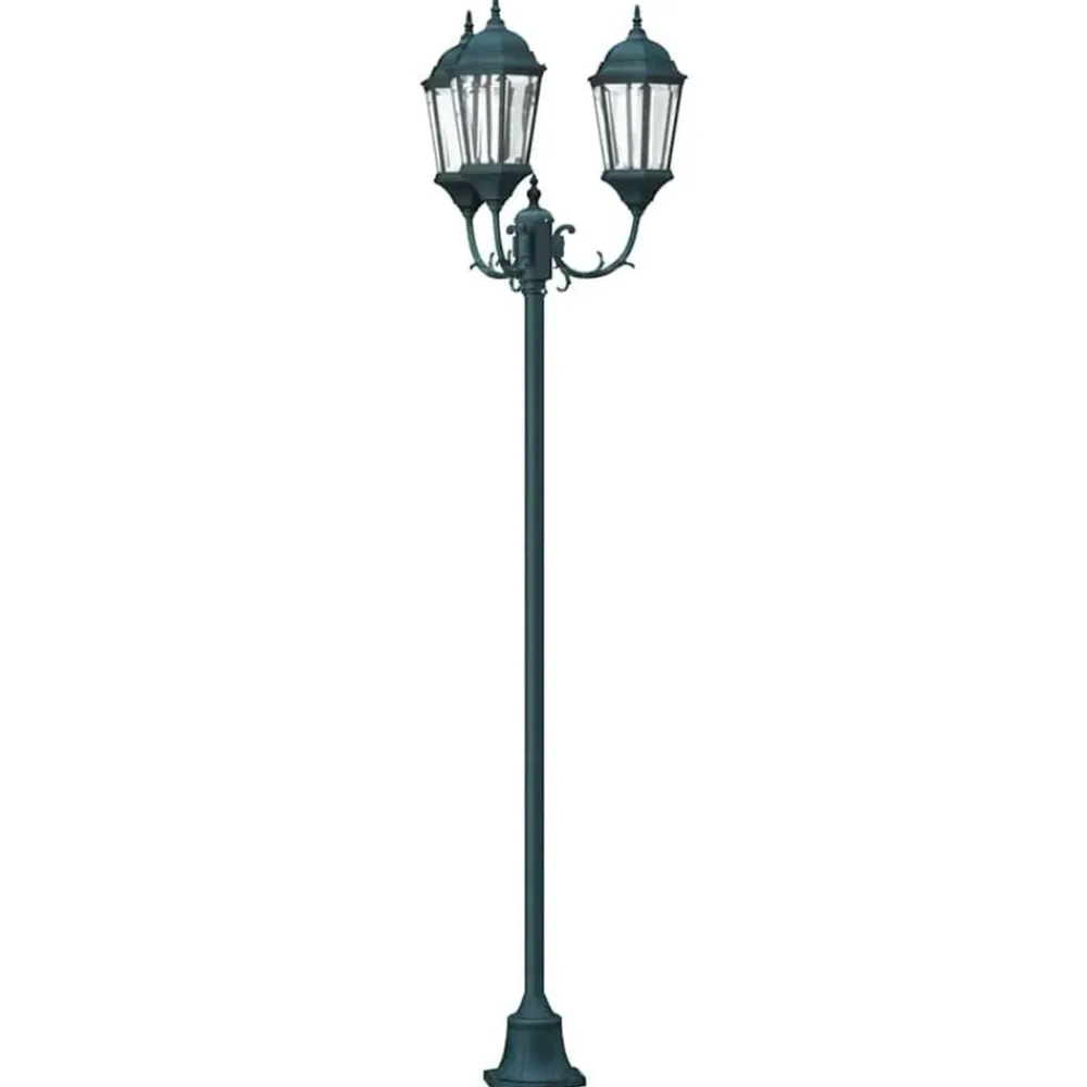 Verlichting*vidaXL Tuinverlichting Vintage Geborsteld Groen 57 x 49 x 241 cm Donkergroen