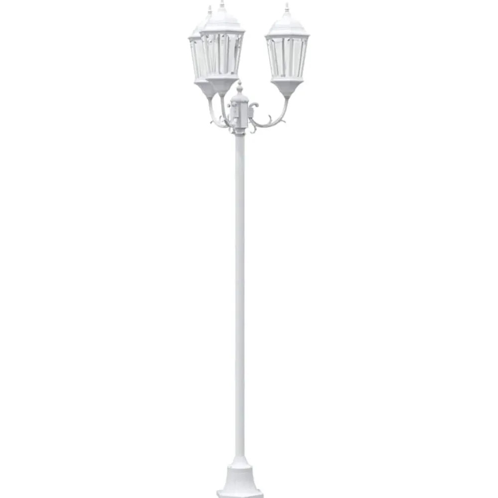 Verlichting*vidaXL Tuinverlichting 57 x 49 x 241 cm Aluminium en Glas Wit