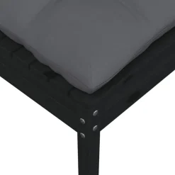 Tuinmeubelen*vidaXL Tuinvoetenbank met antracietkleurig kussen grenenhout wit Zwart