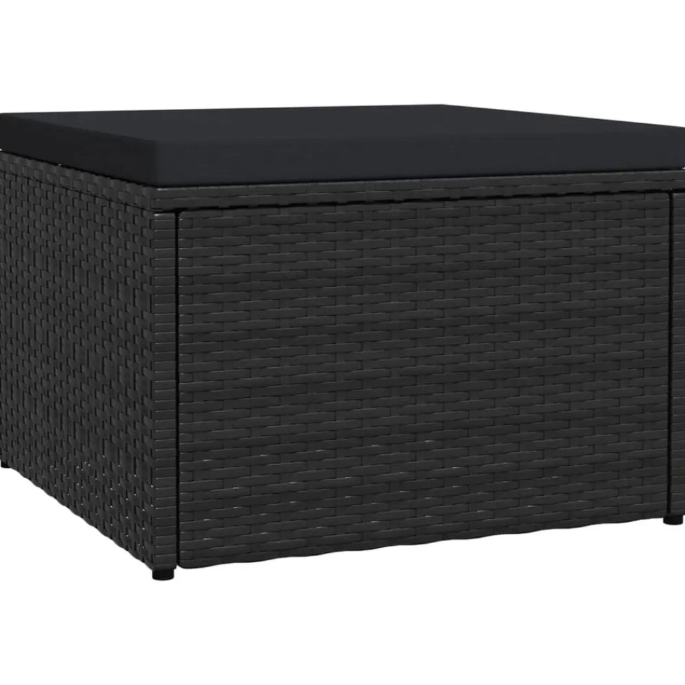 Tuinvoetenbank met kussen poly rattan>vidaXL Best