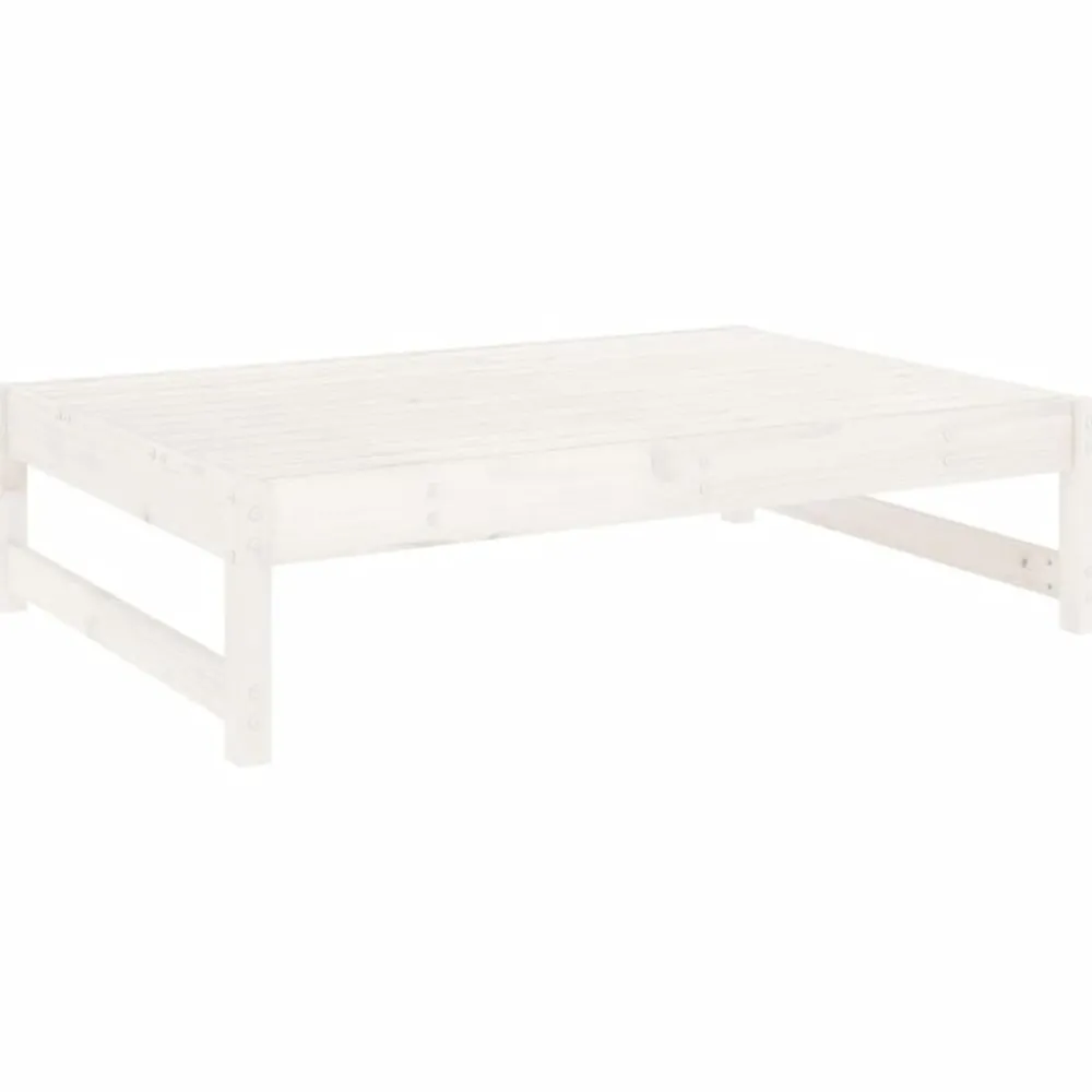 Tuinmeubelen*vidaXL Tuinvoetenbank 120x80 cm massief grenenhout wit Wit grenenhout
