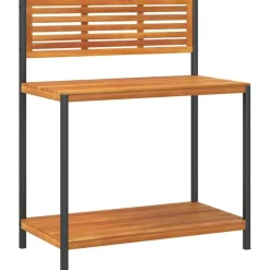 Tuin & Gazon*vidaXL Tuinwerktafel 90x50x110 cm massief acaciahout en staal