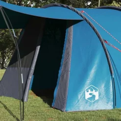 Buitensport*vidaXL Tunnel Tent 4-Person met dak en Grijs 740 x 370 x 220 cm Blauw