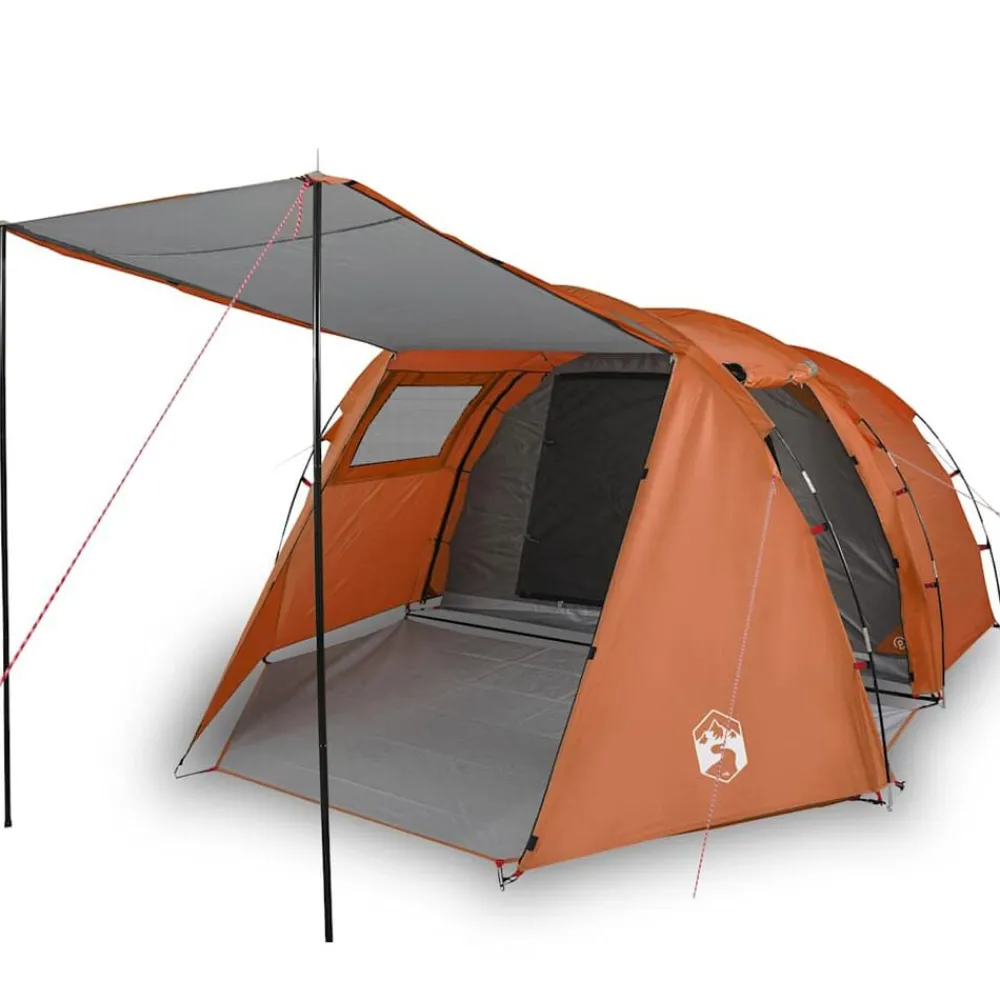 Tunneltent 4-persoons waterdicht grijs en>vidaXL Outlet